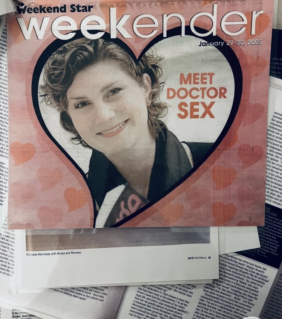 Weekend Star Weekender magazine cover featuring Dr Gabrielle Morrissey under the headline Meet Doctor Sex