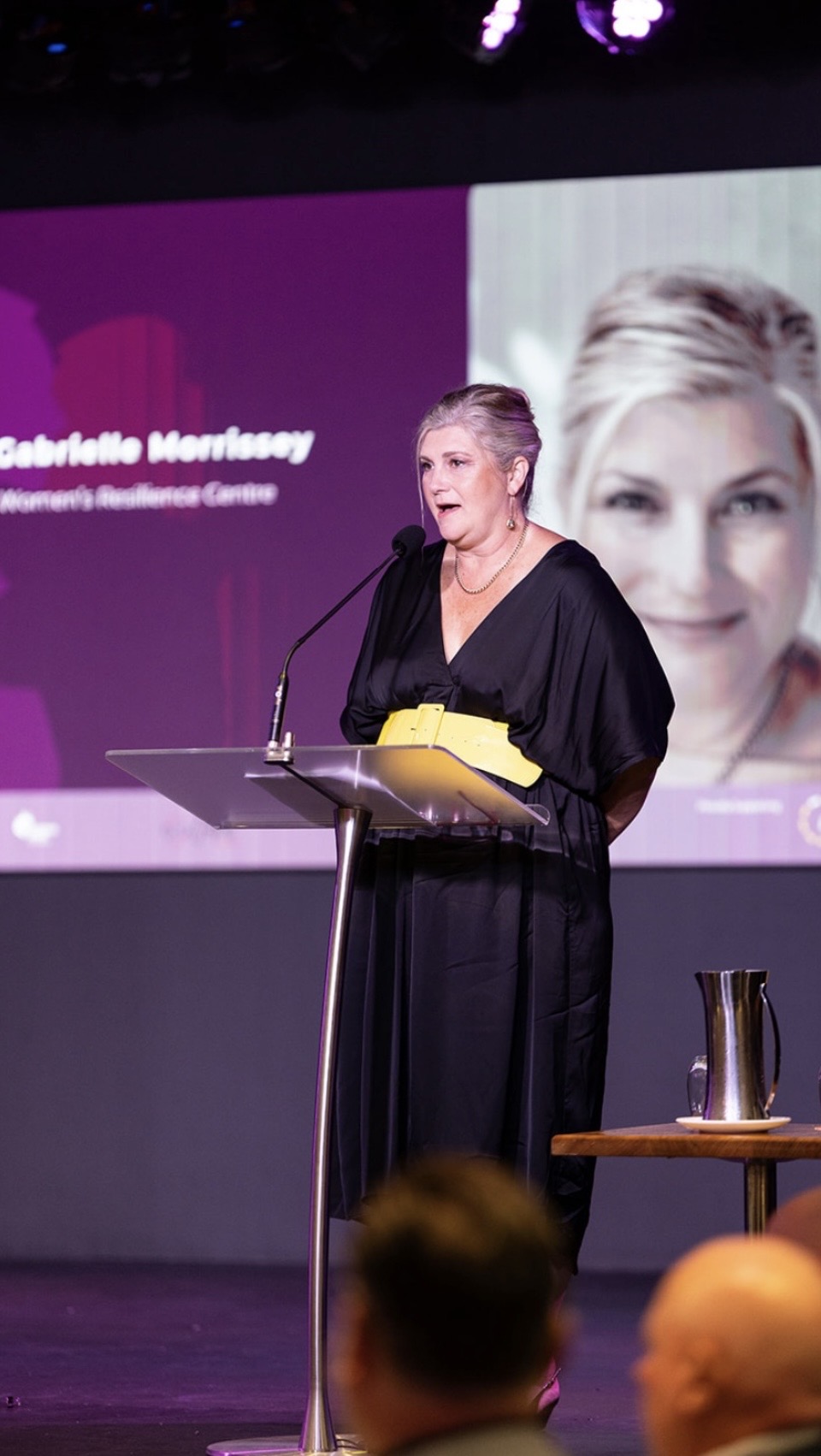 Dr Gabrielle Morrissey delivering a gala keynote for the Women's Resilience Centre