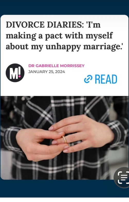 Mamamia Divorce Diaries column by Dr Gabrielle Morrissey: I'm making a pact with myself about my unhappy marriage
