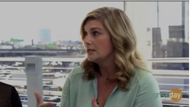 Dr Gabrielle Morrissey speaking on camera during a KHOU 11 Great Day Houston segment