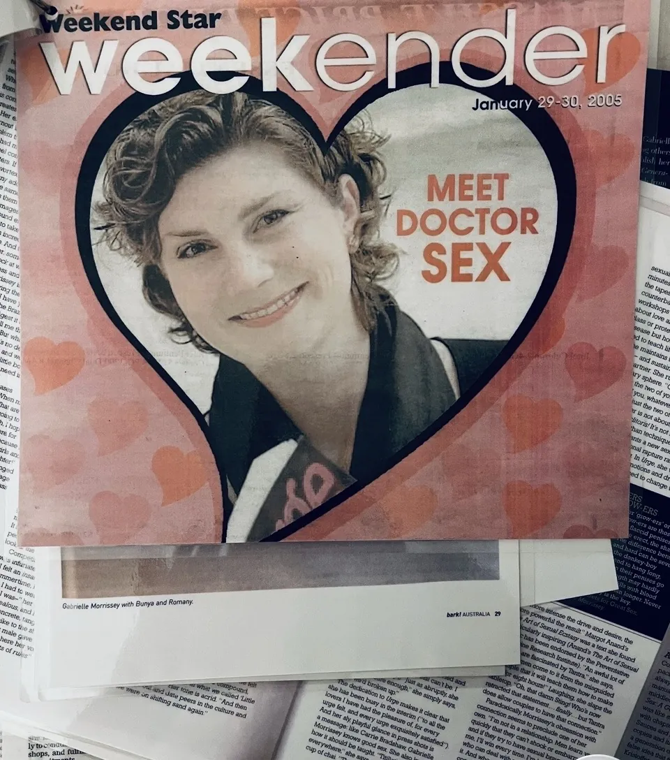 Weekend Star Weekender magazine cover featuring Dr Gabrielle Morrissey under the headline Meet Doctor Sex
